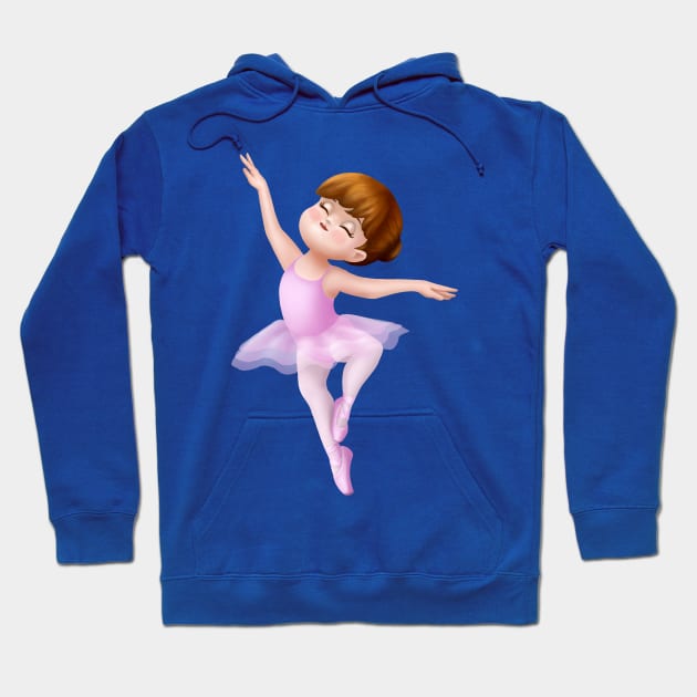 Cute Pink Tutu Ballerina Girl Dancer Hoodie by Irene Koh Studio